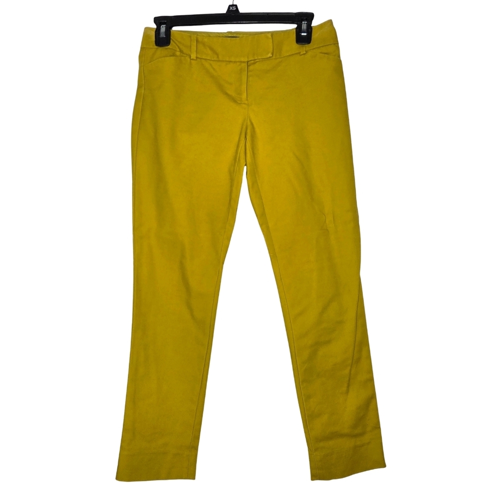 The Limited Women's Green Yellow Ankle Pants Back Slits Size 0